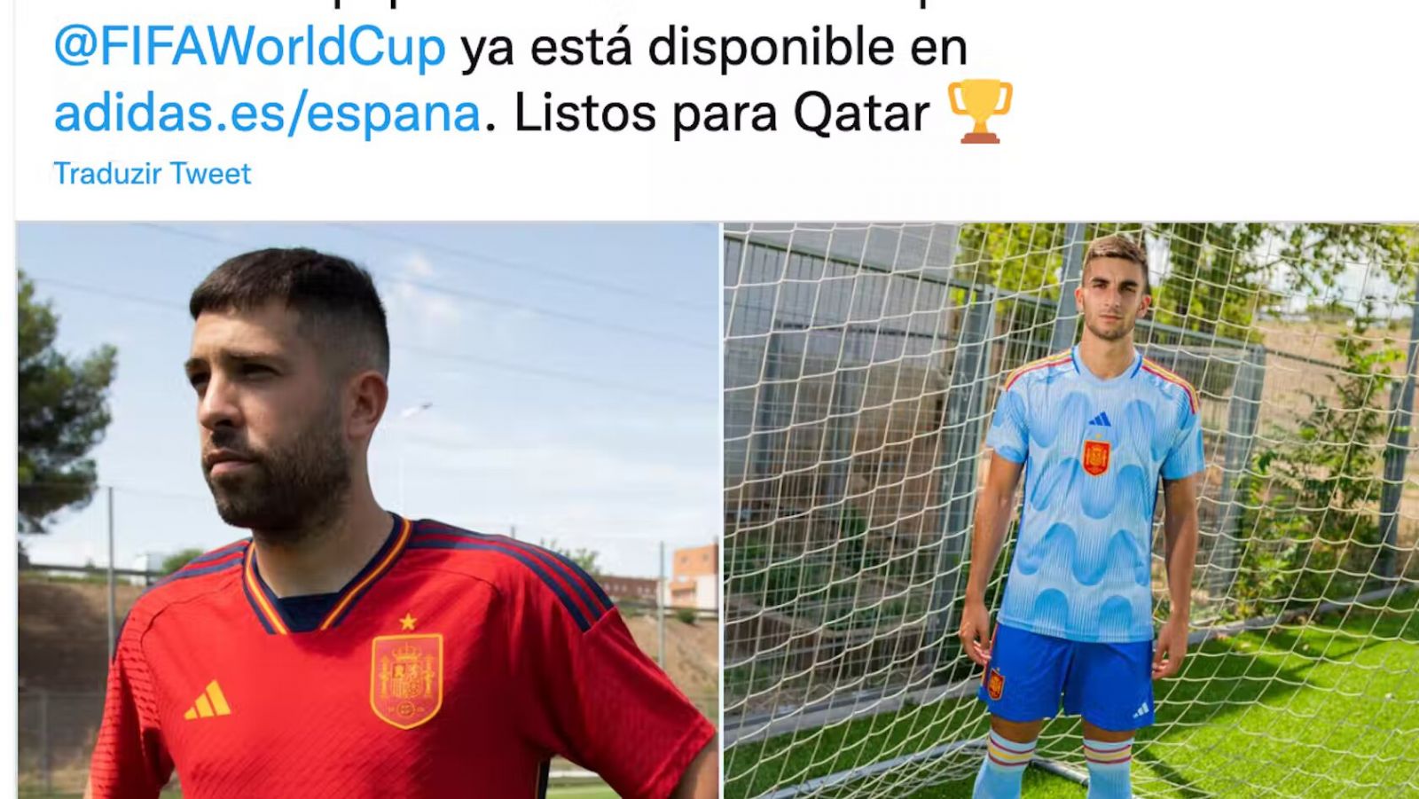 Uniformes da Espanha. (Foto: Reprodução / Twitter)