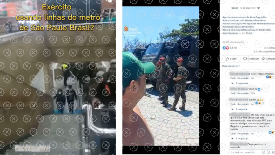 Posts tiram de contexto ações corriqueiras das Forças Armadas para sugerir uma intervenção militar