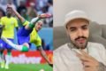Montagem com imagens contrapostas de Richarlison e Weslley dos Santos