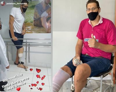 Amputado, homem mais alto do Brasil faz prova de pr&oacute;tese em Jo&atilde;o Pessoa