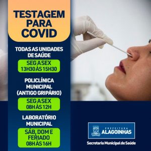 Testagem para COVID-19 é ampliada em Alagoinhas – Prefeitura de Alagoinhas