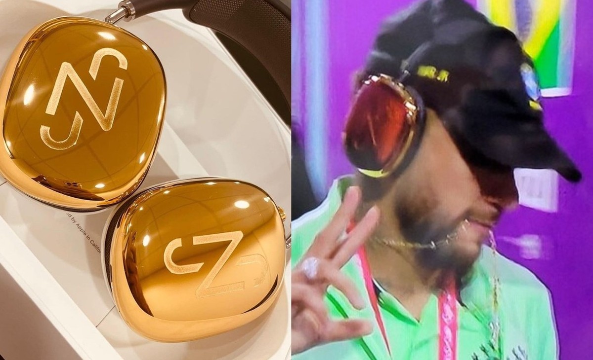 Fone de ouvido banhado a ouro usado por Neymar faz sucesso na web; saiba valor – Vogue Brasil
